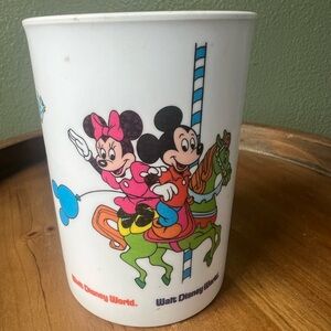 Vintage Mickey & Minnie Carousel Cup - Walt Disney World melamine